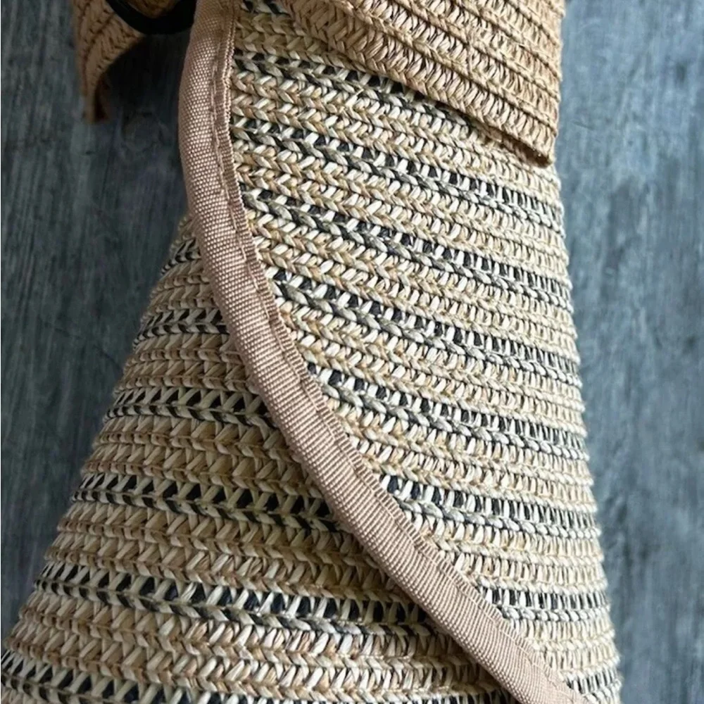 Magid Hat Adjustable‎ Headband Beach Sun Visor Floppy Brim Woven Natural Paper